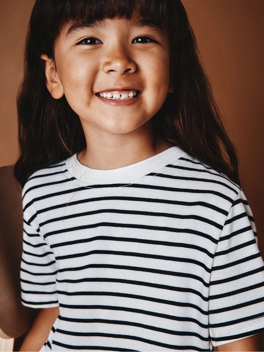 Quince 100% Organic Cotton Jersey Short Sleeve Tee Black White Stripe 10